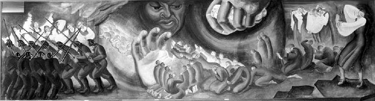 Youth Marches On mural (the Great War panel) by Lucia Wiley