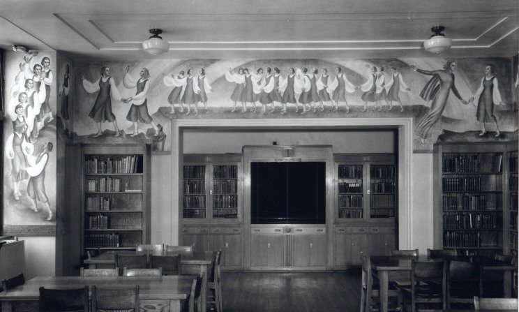 Youth Marches On mural/Dance of Youth panel